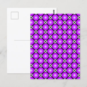 Magenta Pink Dots Black White Lattice Pattern Postcard