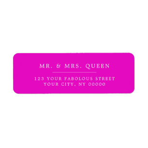 Magenta Pink Elegant Classic Simple Return Address