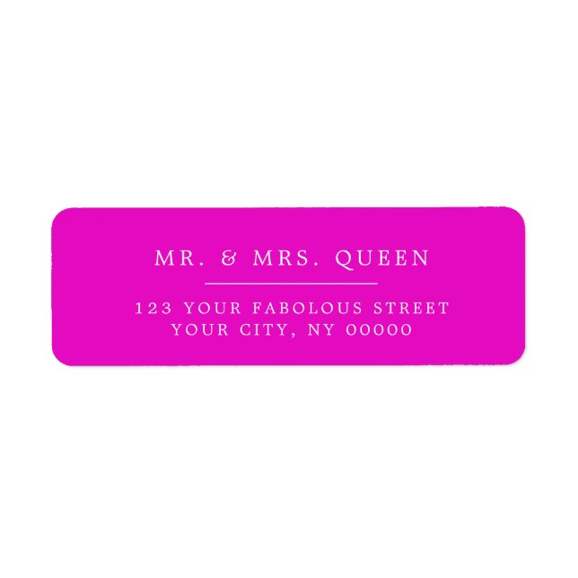 Magenta Pink Elegant Classic Simple Return Address (Front)