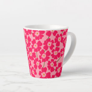 Magenta Pink Fantasy Flower Power Latte Mug