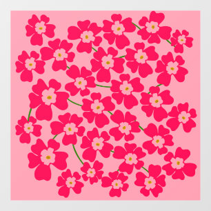 Magenta Pink Fantasy Flower Power Window Cling