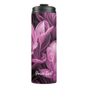 Magenta Pink Floral Thermal Tumbler