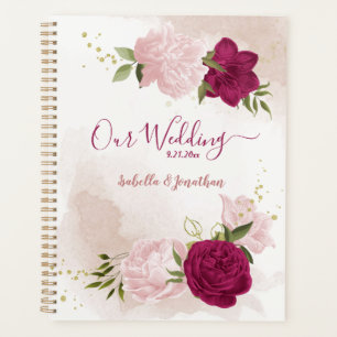Magenta & pink flowers greenery wedding planner