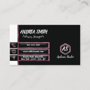 Magenta Pink Glam Girly Minimalist Modern Chic    Business Card