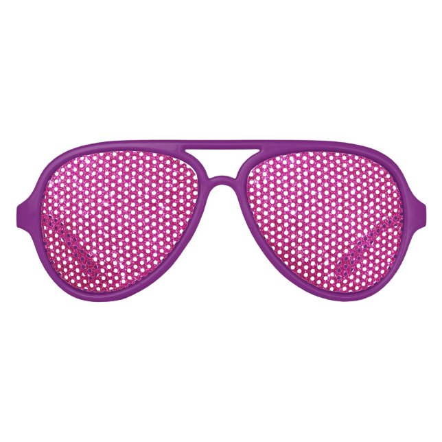 Magenta Pink Glitter  Aviator Sunglasses (Front)