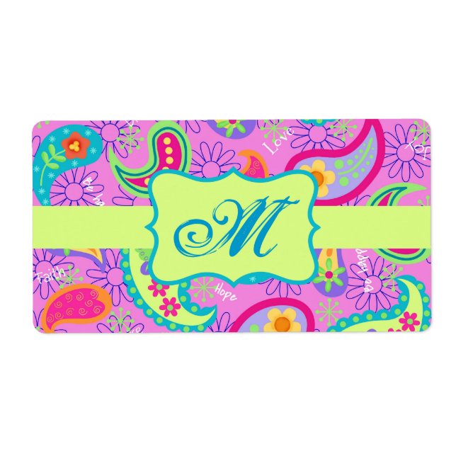 Magenta Pink Green Modern Paisley Pattern (Front)