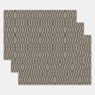 Magenta Pink Green Springtime Polka Dot Pattern Wrapping Paper Sheet