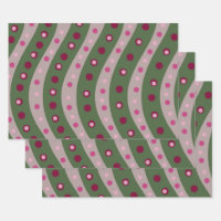 Magenta Pink Green Springtime Polka Dot Patterned