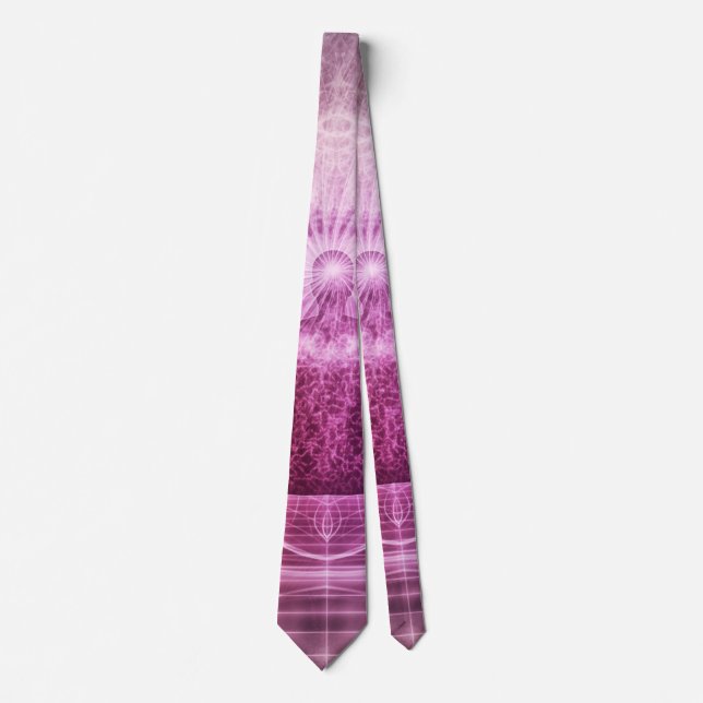 Magenta Pink Meditation Concept Abstract Art Tie (Front)