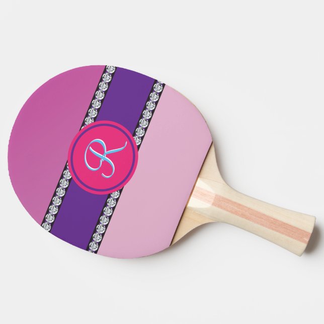 Magenta Pink Monogram Ping Pong Paddle (Side)