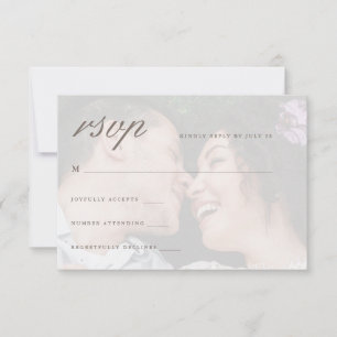 Magenta Pink Photo Wedding Rsvp Card