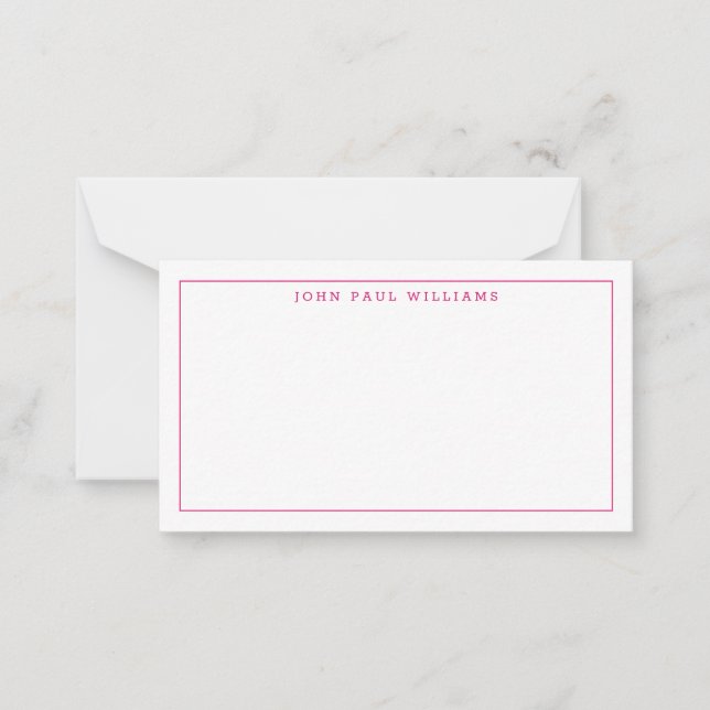 Magenta Pink Professional Formal Thin Border Card (Front)