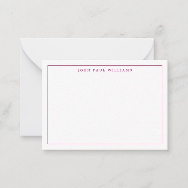 Magenta Pink Professional Simple Thin Border Card (Front)
