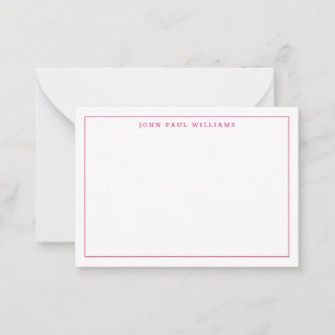 Magenta Pink Professional Simple Thin Border Card