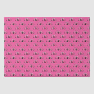 Magenta Pink Retro Classic Car Pattern Tissue Paper