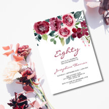 Magenta Pink Rose Floral Botanical Birthday