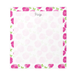 Magenta Pink Watercolor Pansies Notepad