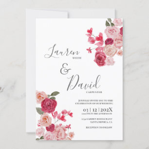 Magenta Pink Wedding Invitation