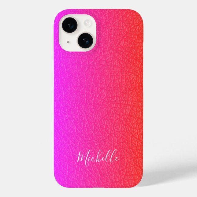 Magenta pink white script name personalised Case-Mate iPhone case (Back)