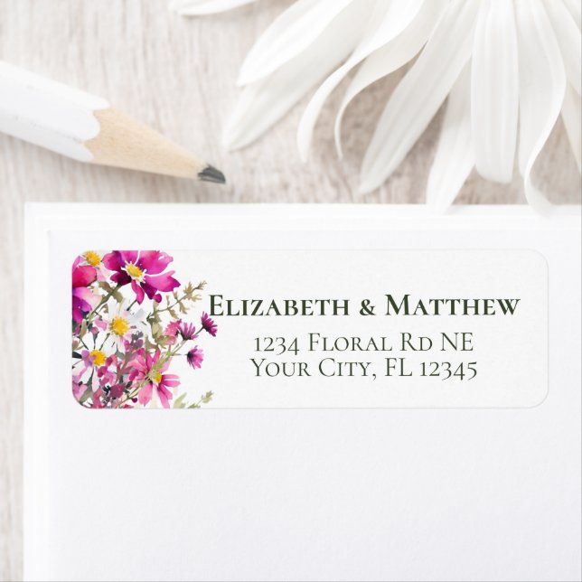 Magenta Pink Wildflowers Colourful Garden Flowers (Insitu)