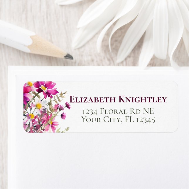 Magenta Pink Wildflowers Colourful Garden Flowers (Insitu)