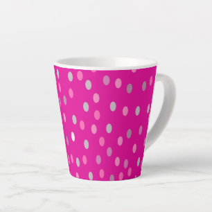 Magenta Polka Dots  Latte Mug