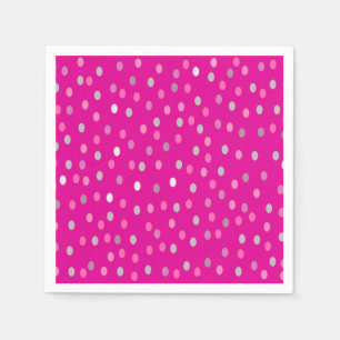 Magenta Polka Dots  Napkin