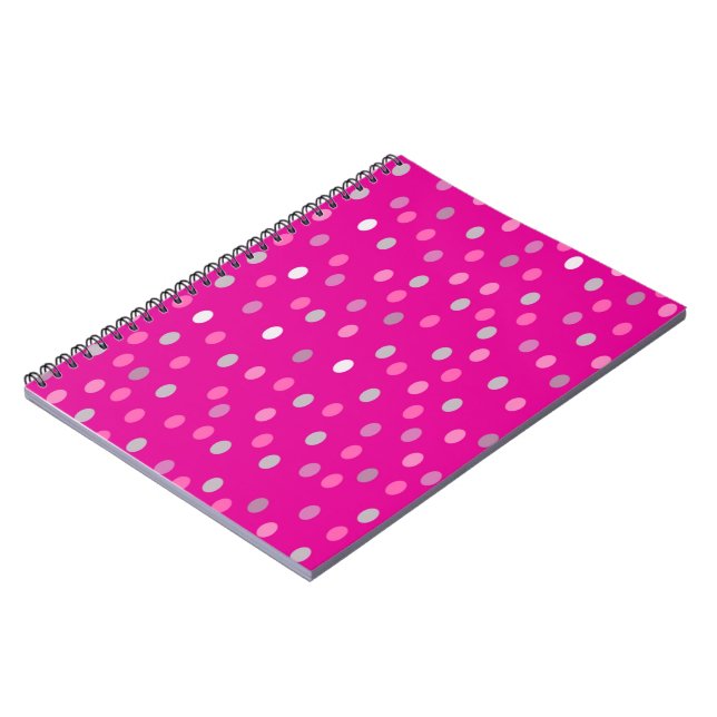 Magenta Polka Dots Notebook (Left Side)