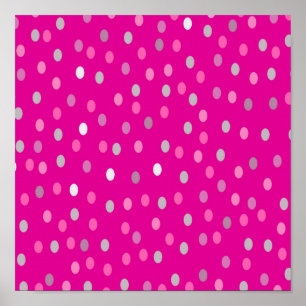 Magenta Polka Dots Poster