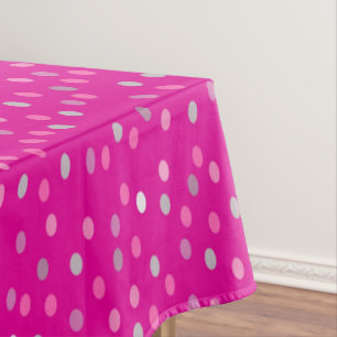 Magenta Polka Dots  Tablecloth