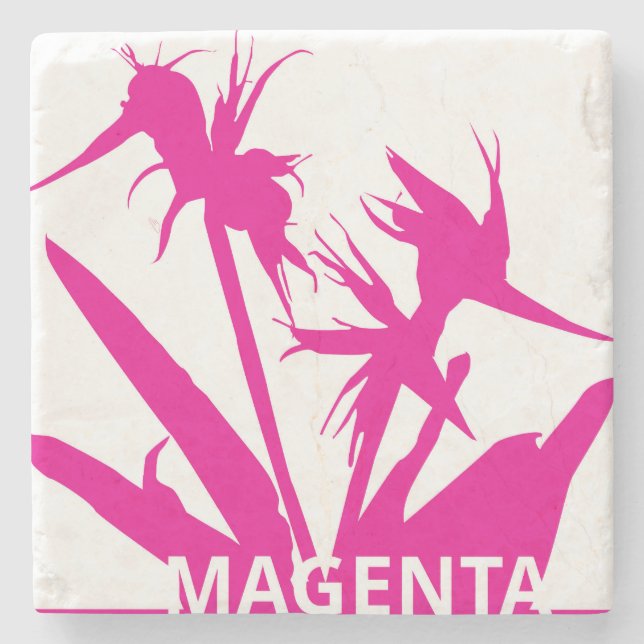 MAGENTA - Posavases with Flower of Paradise in fuc Stone Coaster (Front)