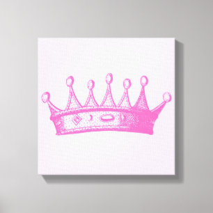 Magenta Princess Crown on Pink Background Canvas Print