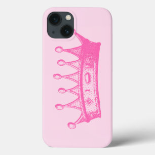 Magenta Princess Crown on Pink Background iPhone 13 Case