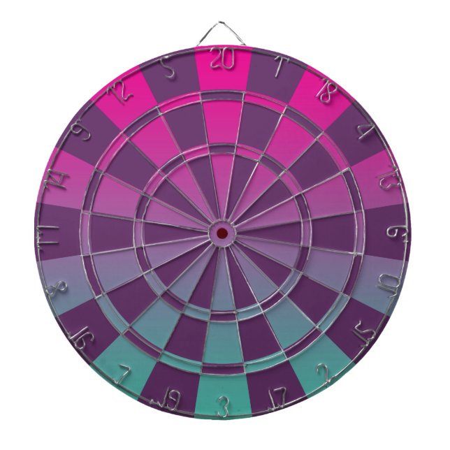 Magenta Purple And Teal Ombre Dartboard (Front)