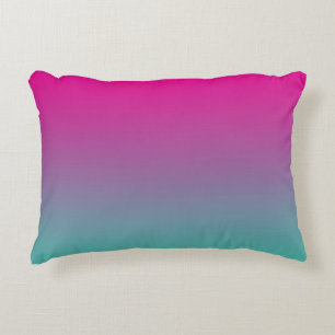 “Magenta Purple And Teal Ombre” Decorative Cushion