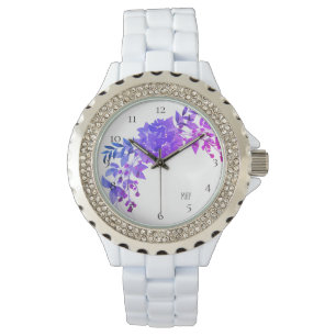 *~* Magenta Purple Blue Hydrangea Floral Watch