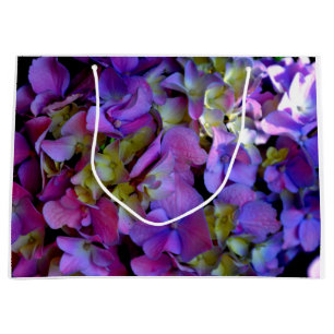 Magenta Purple blue yellow Hydrangeas flowers Large Gift Bag