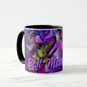Magenta Purple blue yellow Hydrangeas flowers mum Mug