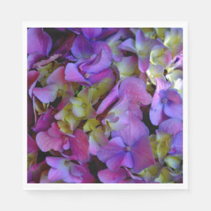 Magenta Purple blue yellow Hydrangeas flowers Napkin