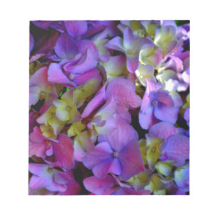 Magenta Purple blue yellow Hydrangeas flowers Notepad