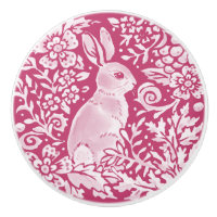 Magenta Purple Bunny Rabbit Woodland Floral