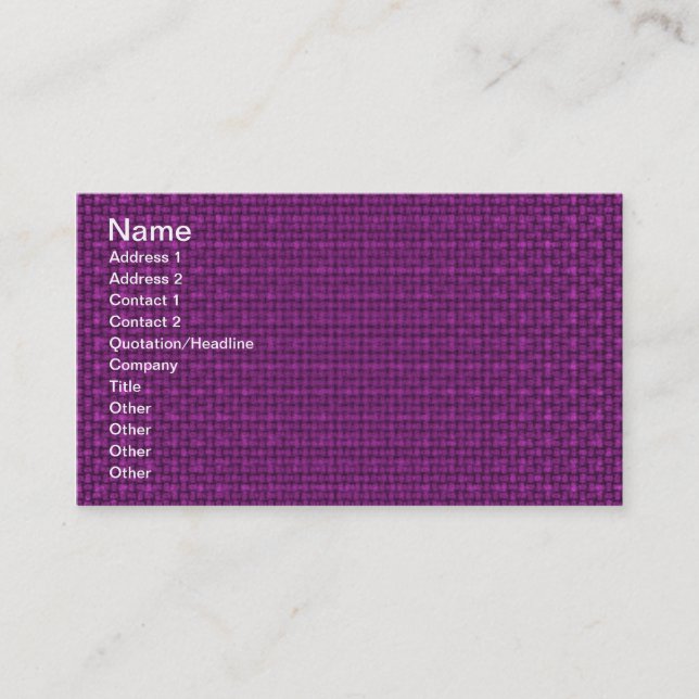 Magenta Purple Fabric Business Card (Front)