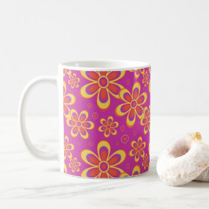 Magenta Purple Flowers Seamless Pattern Coffee Mug