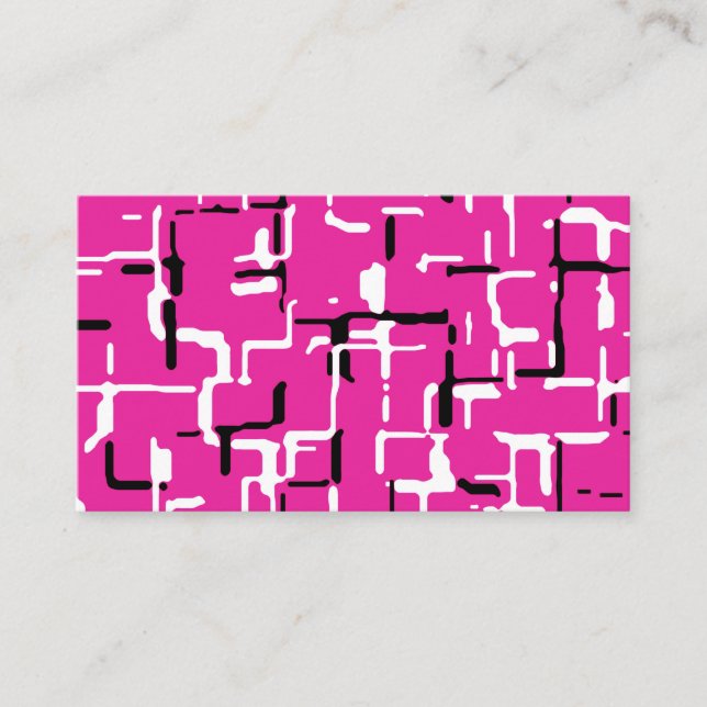 Magenta Purple Pink Black White Pattern Business Card (Front)