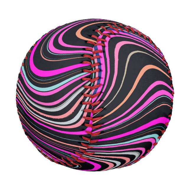 Magenta Purple Pink Navy Pattern Baseball (Angled)