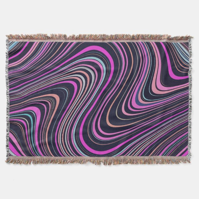 Magenta Purple Pink Pattern Throw Blanket (Front)
