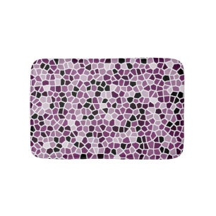 Magenta Purple Pink Stained Glass Pattern Bath Mat
