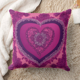 Magenta & Purple Rose Wedding Gift Cushion