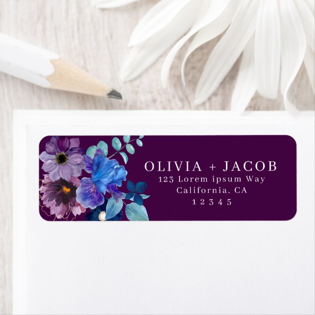 Magenta purple stylish script Return Address  (Insitu)