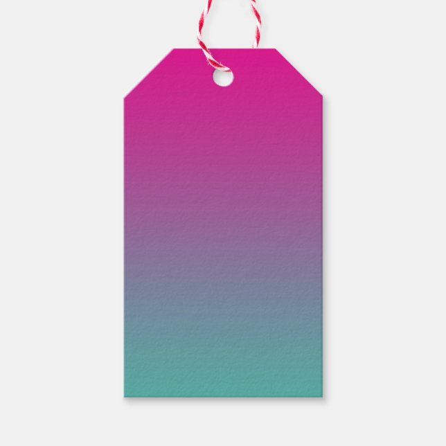 Magenta Purple & Teal Ombre Gift Tags (Front)